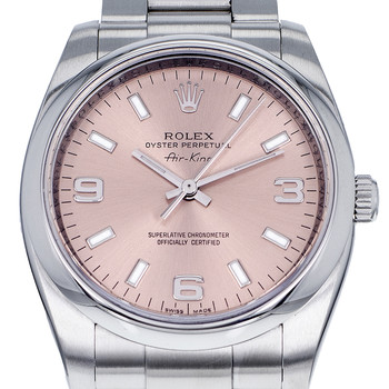 Montre d'occasion ROLEX Air King mixte mouvement automatique certifié (cosc) bracelet acier