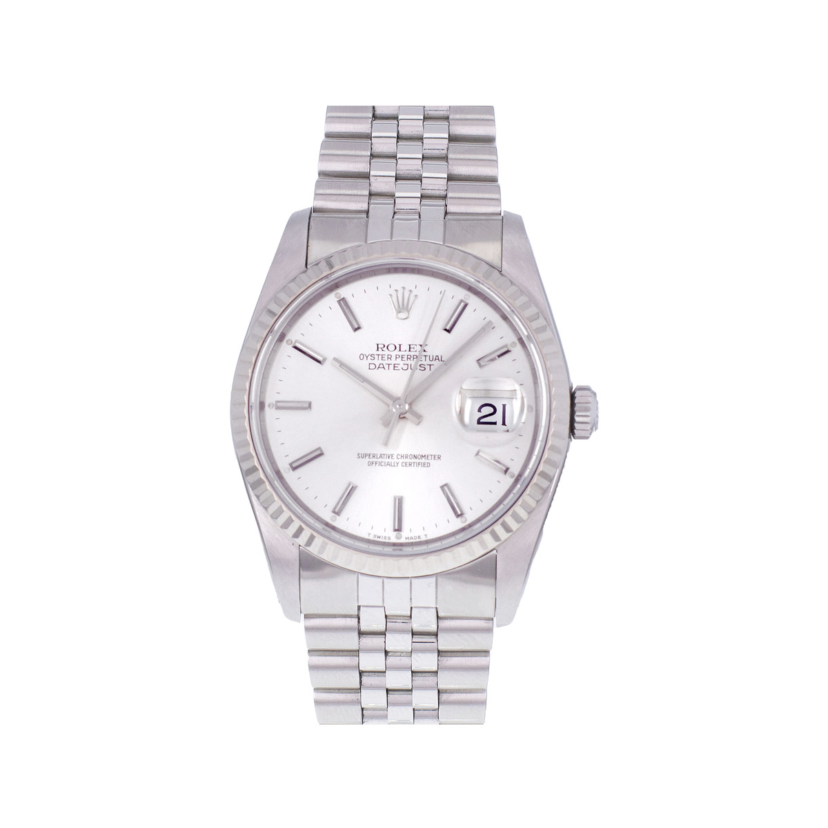 Montre d'occasion ROLEX DateJust homme mouvement automatique certifié (cosc) bracelet acier