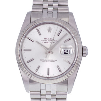 Montre d'occasion ROLEX DateJust homme mouvement automatique certifié (cosc) bracelet acier
