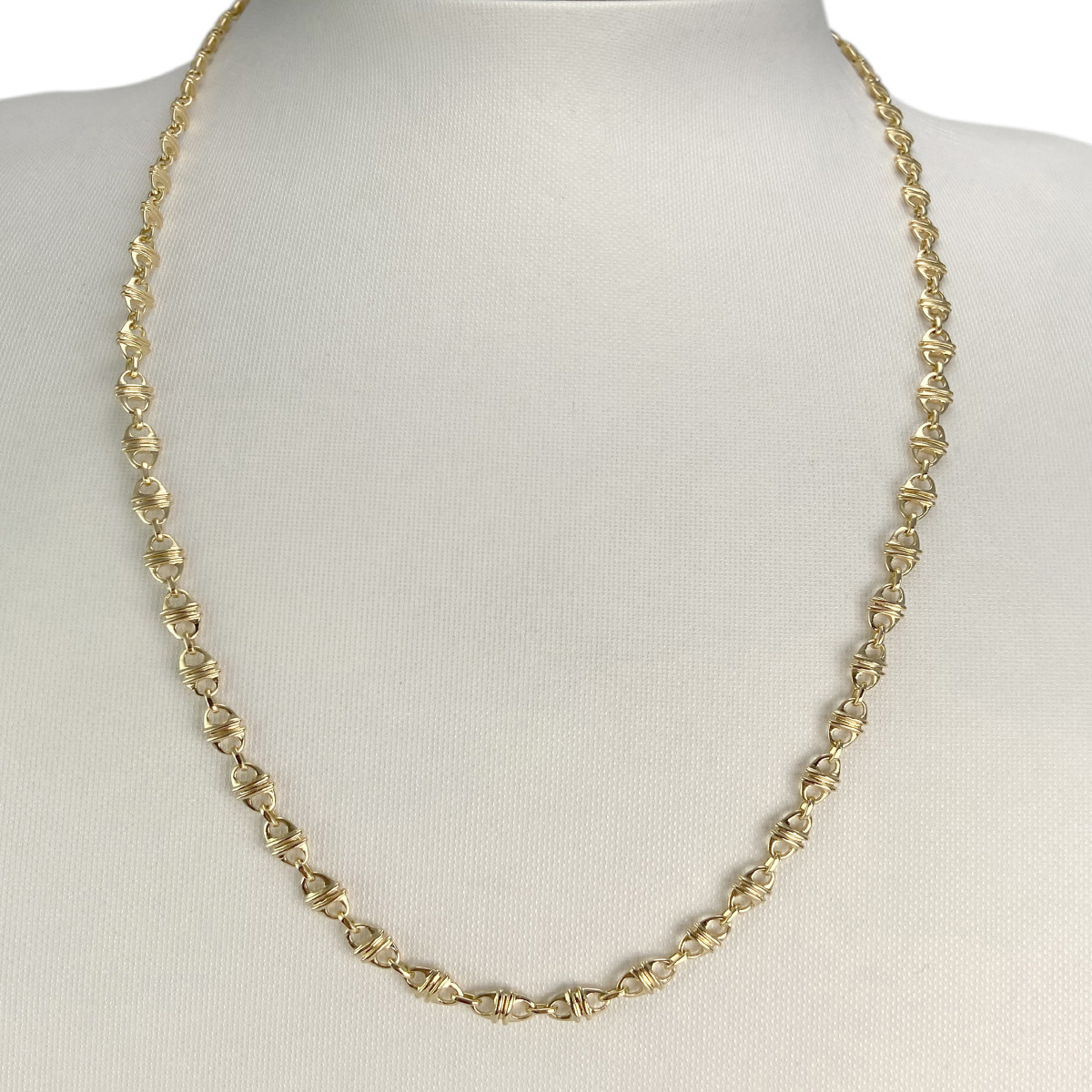 Chaîne d'occasion or 750 jaune maille fantaisie 55 cm - vue 2