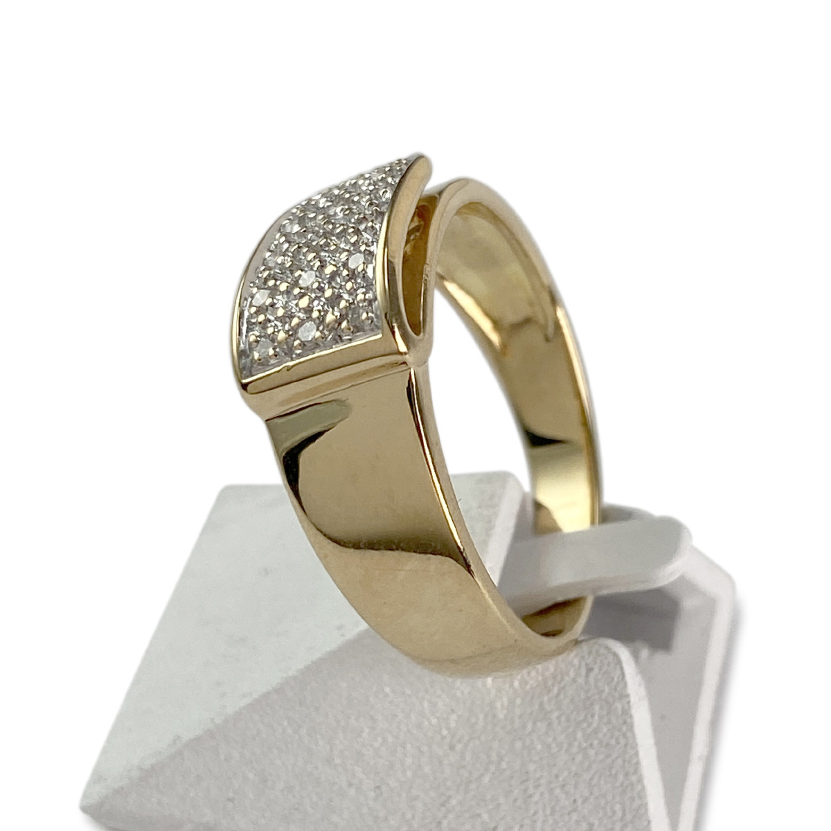 Bague d'occasion or 750 2 tons diamants - vue 2