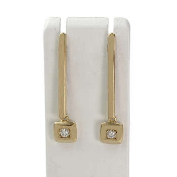 Boucles d'oreilles pendants d'occasion or 750 jaune diamants