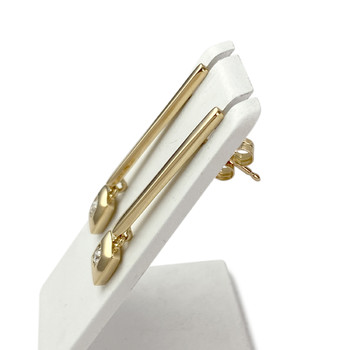 Boucles d'oreilles pendants d'occasion or 750 jaune diamants