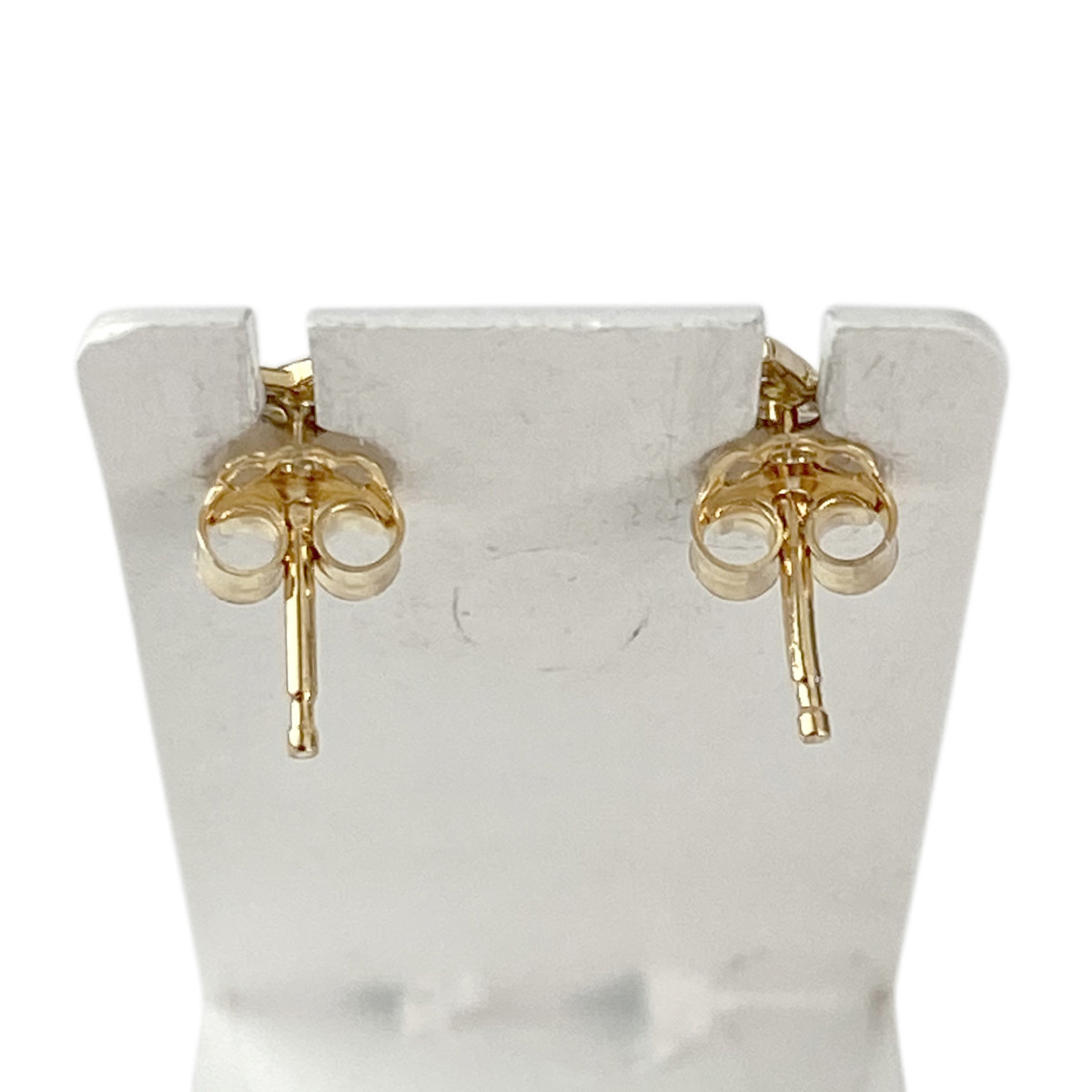 Boucles d'oreilles clous d'occasion or 750 2 tons rubis diamants - vue 3