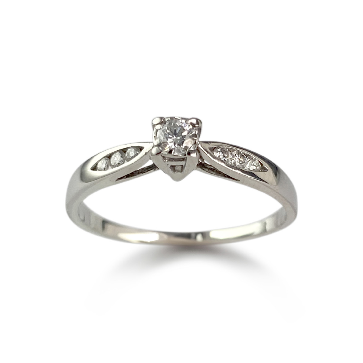 Bague d'occasion or 750 blanc diamants