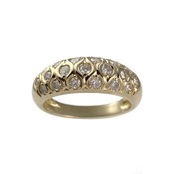 Second-hand gold ring 750 yellow diamonds