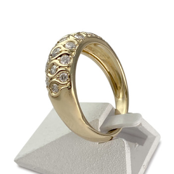 Second-hand gold ring 750 yellow diamonds