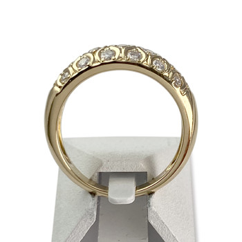 Second-hand gold ring 750 yellow diamonds