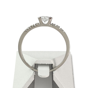 Bague d'occasion or 750 blanc zirconias