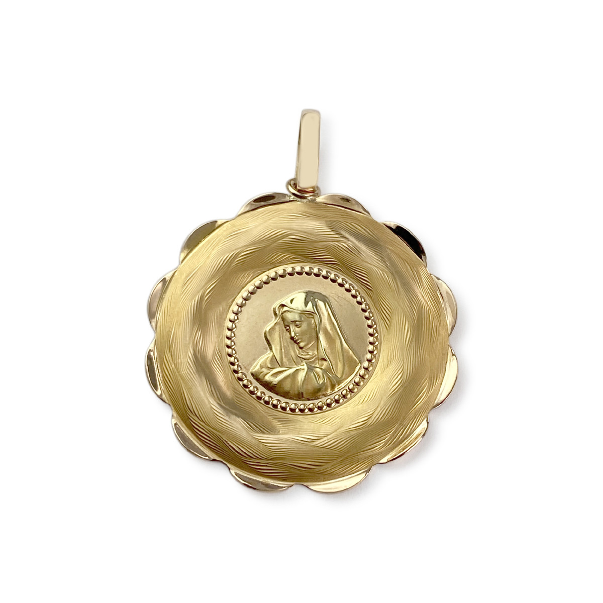 Pendentif vierge d'occasion or 750 jaune