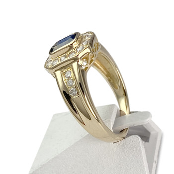 Second-hand gold 750 yellow sapphire diamond ring
