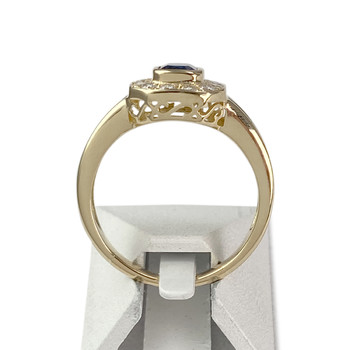 Second-hand gold 750 yellow sapphire diamond ring