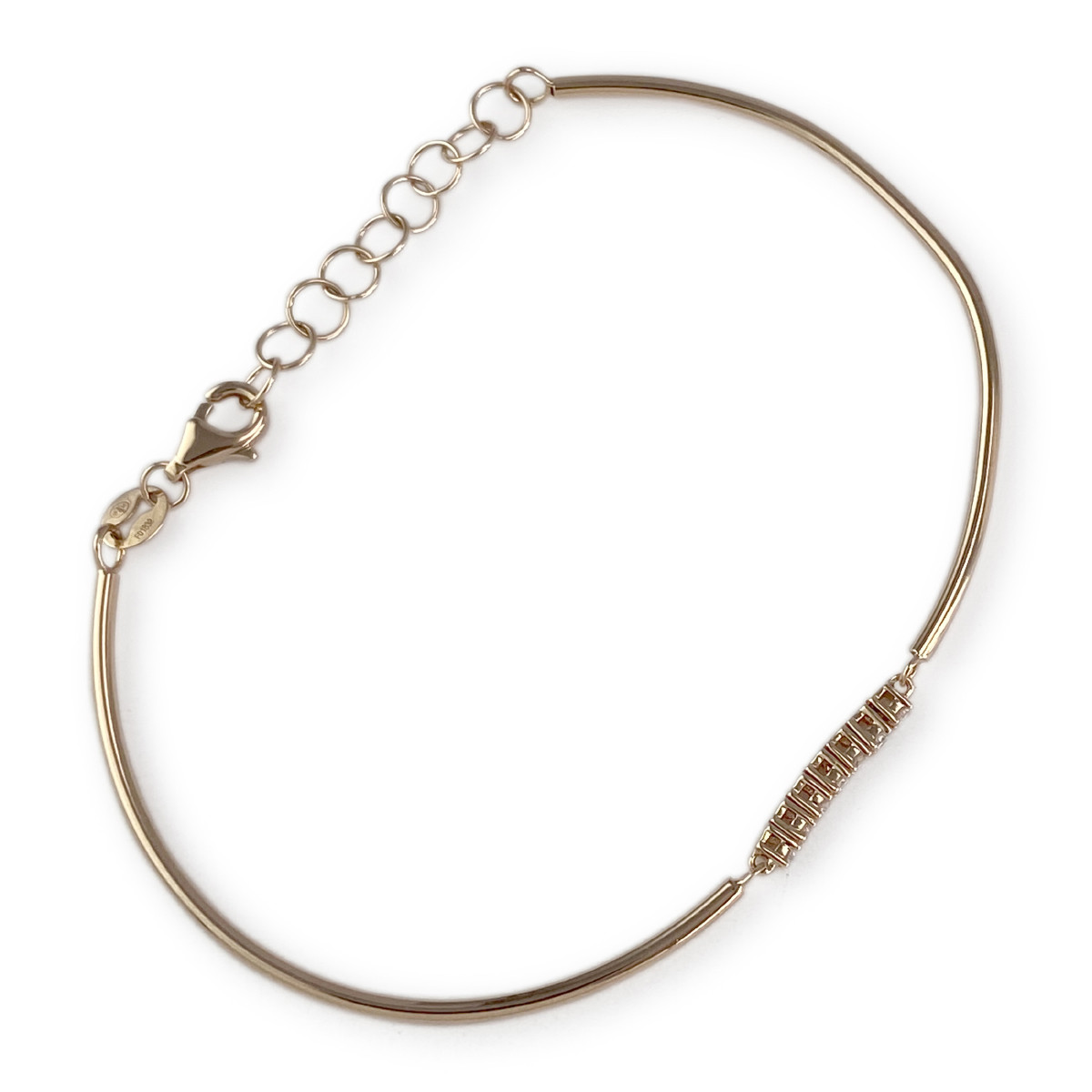 Bracelet mauboussin d'occasion or 750 rose diamants 18 cm - vue 2