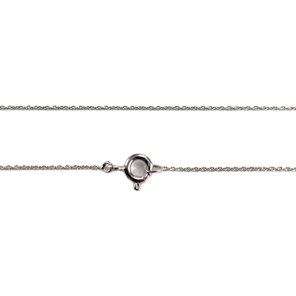Collier d'occasion or 375 blanc diamants blancs et noirs maille forçat 43 cm - vue 3