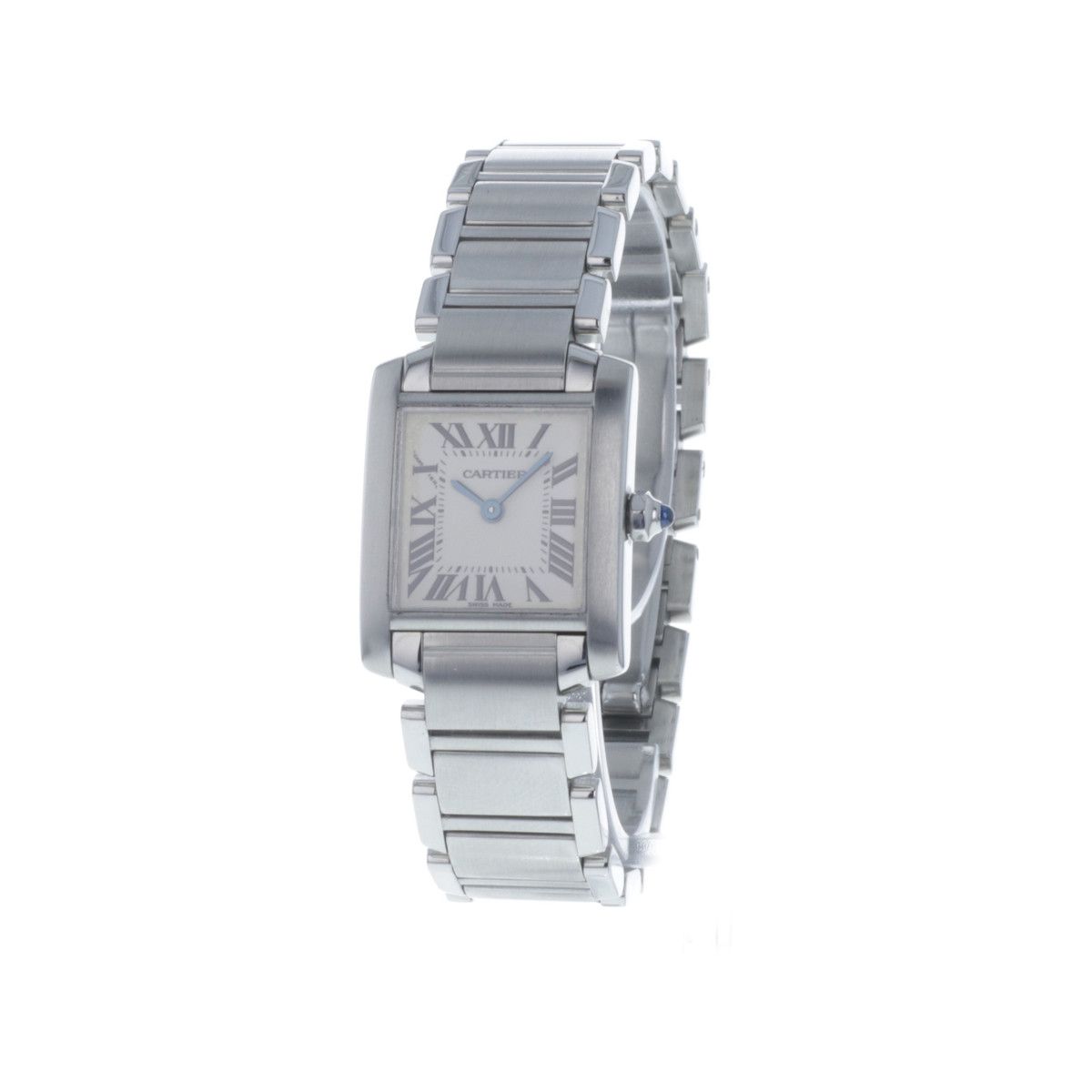 Montre d'occasion CARTIER Tank femme quartz bracelet acier - vue D4