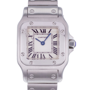Tweedehands horloge CARTIER Santos vrouw quartz stalen armband