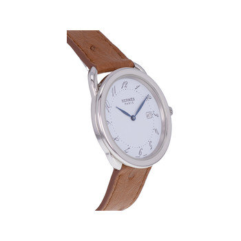 Tweedehands horloge HERMES Arceau mixte quartz armband cuir cresus