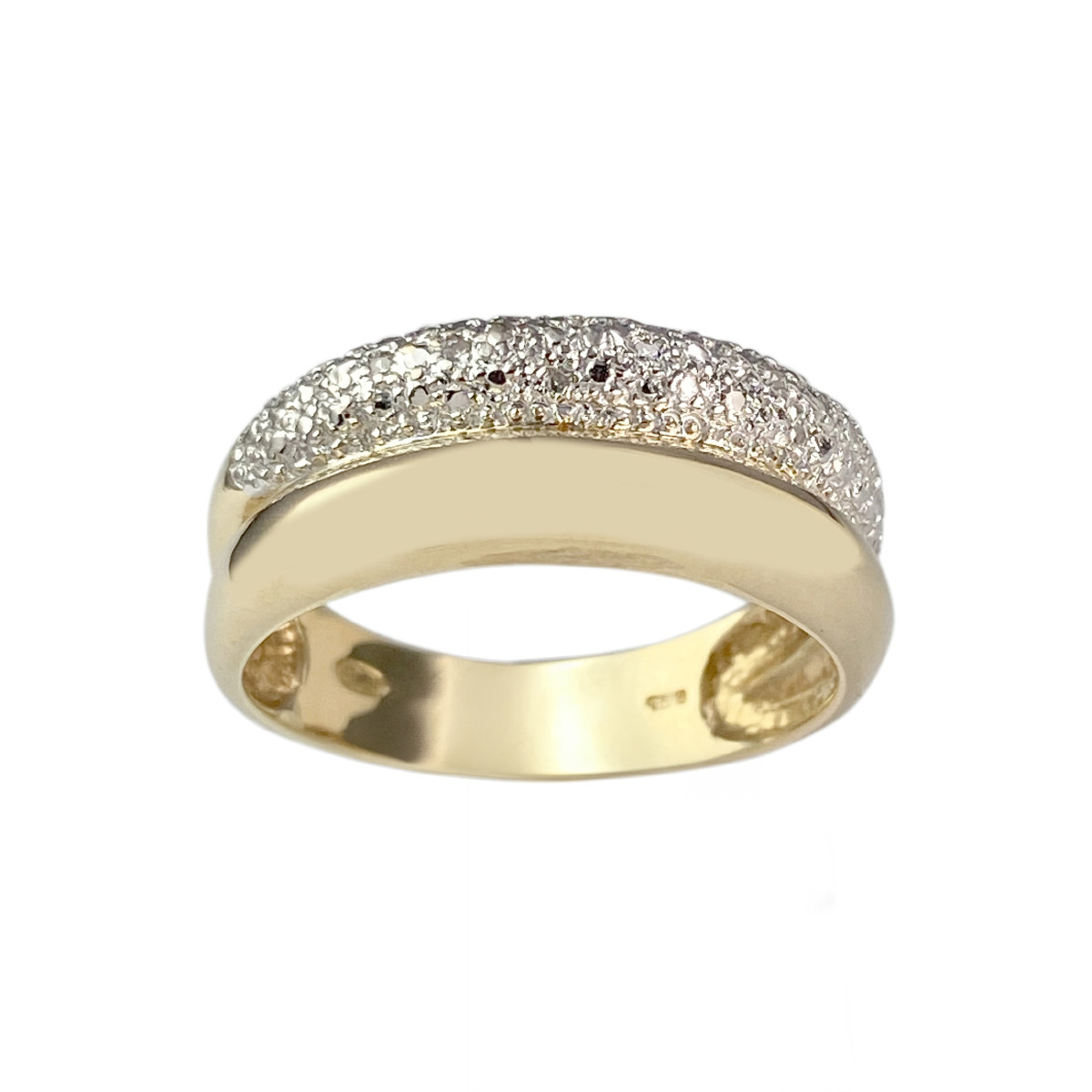 Bague d'occasion or 750 rhodié 2 tons diamants