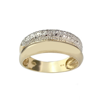 Second-hand ring, rhodium-plated 750 gold, 2 diamond tones