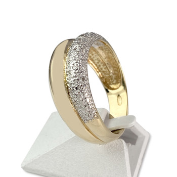 Second-hand ring, rhodium-plated 750 gold, 2 diamond tones