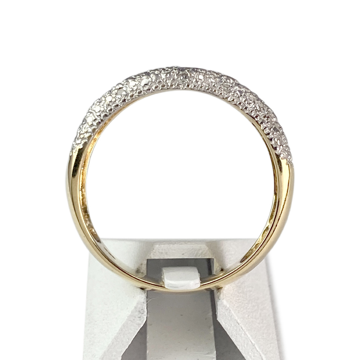 Bague d'occasion or 750 rhodié 2 tons diamants - vue 3