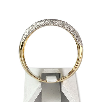 Second-hand ring, rhodium-plated 750 gold, 2 diamond tones
