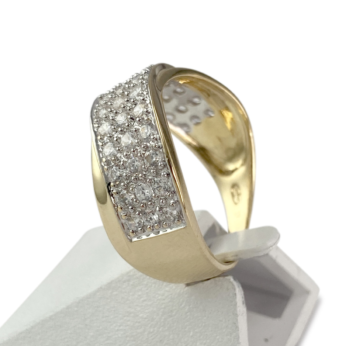Bague d'occasion or 750 2 tons zirconias - vue 2