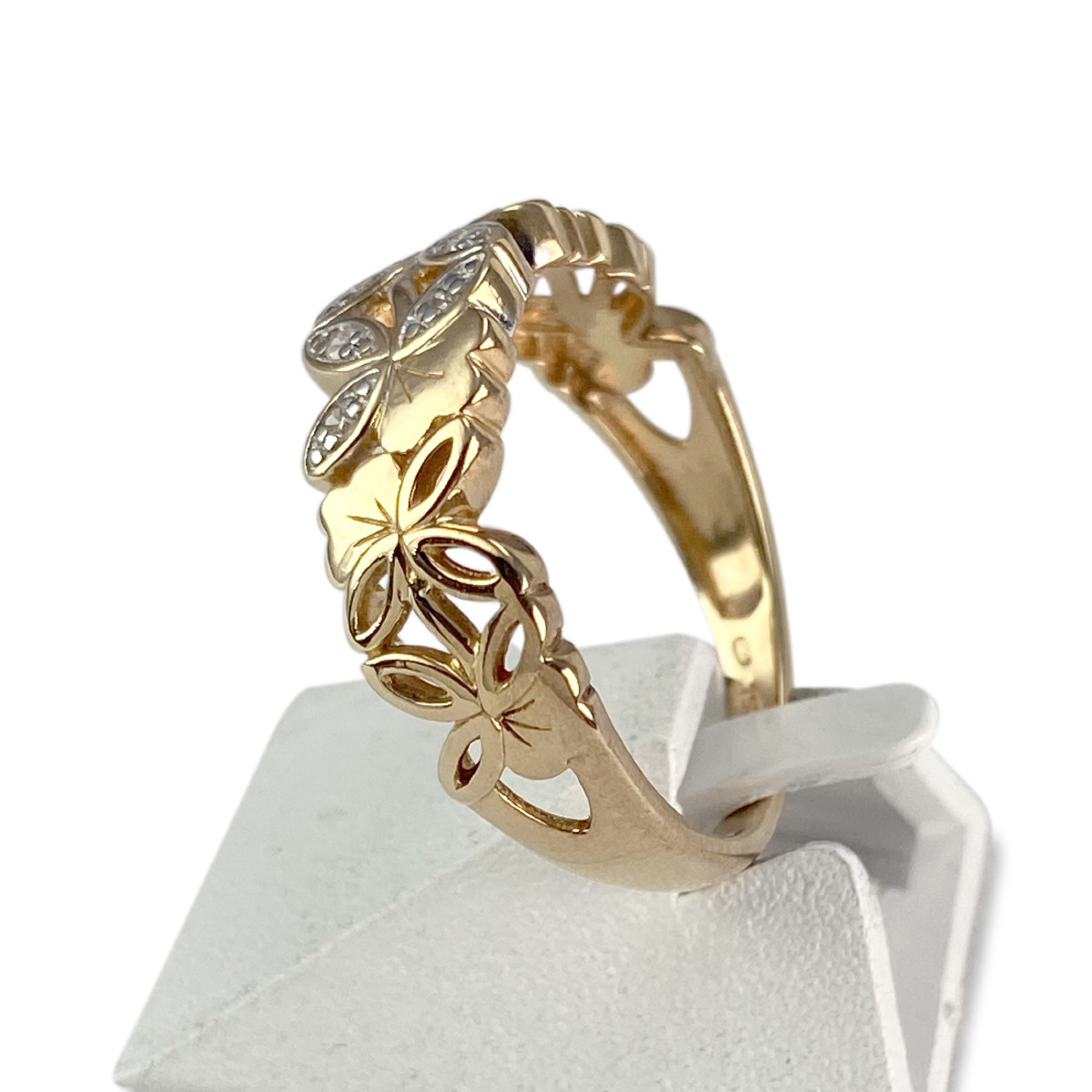 BAGUE d'occasion or 750 jaune diamants - vue 2