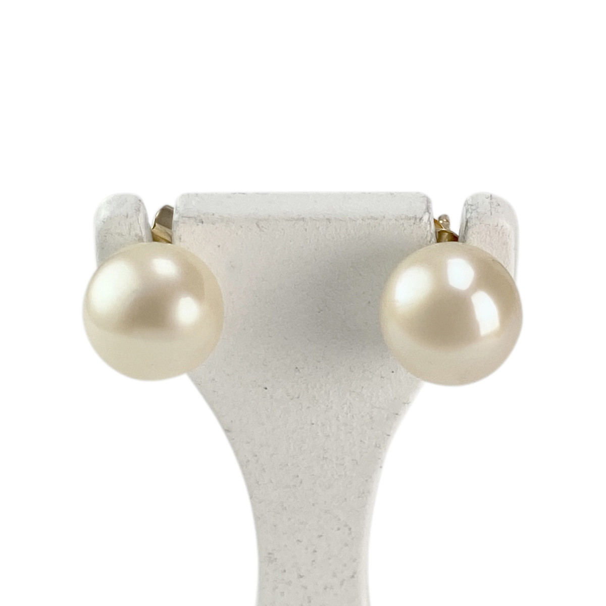 Boucles d'oreilles clous d'occasion or 750 jaune perles de culture