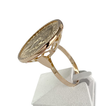 Bague d'occasion or 750 jaune porte pièce 'République Française 20 francs 1911'