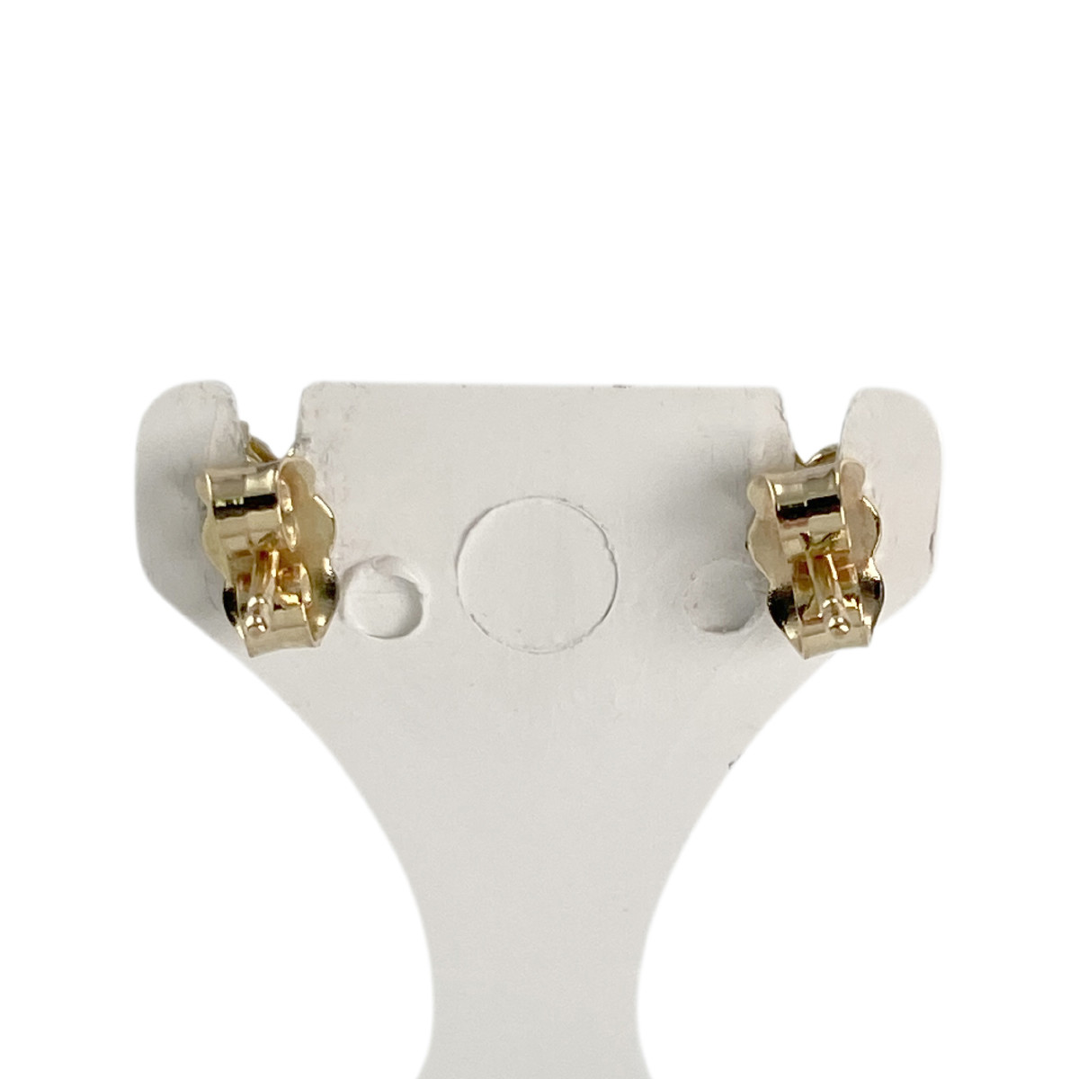 Boucles d'oreilles clous d'occasion or 750 jaune rubis saphirs émeraudes - vue 3