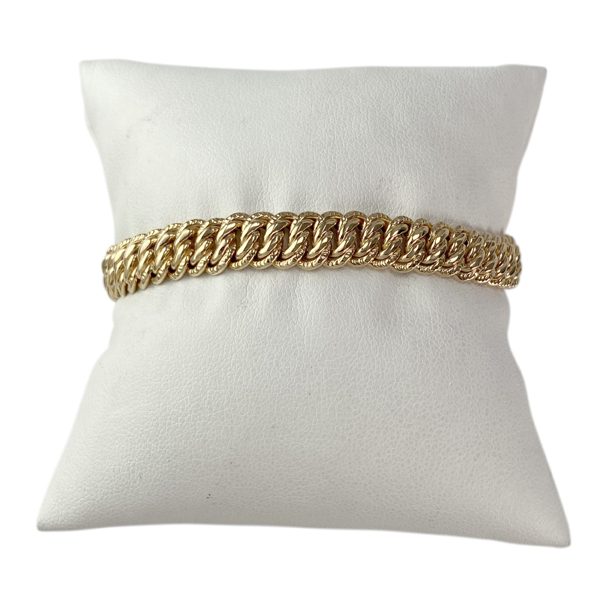 Bracelet d'occasion or 750 jaune maille américaine 17 cm