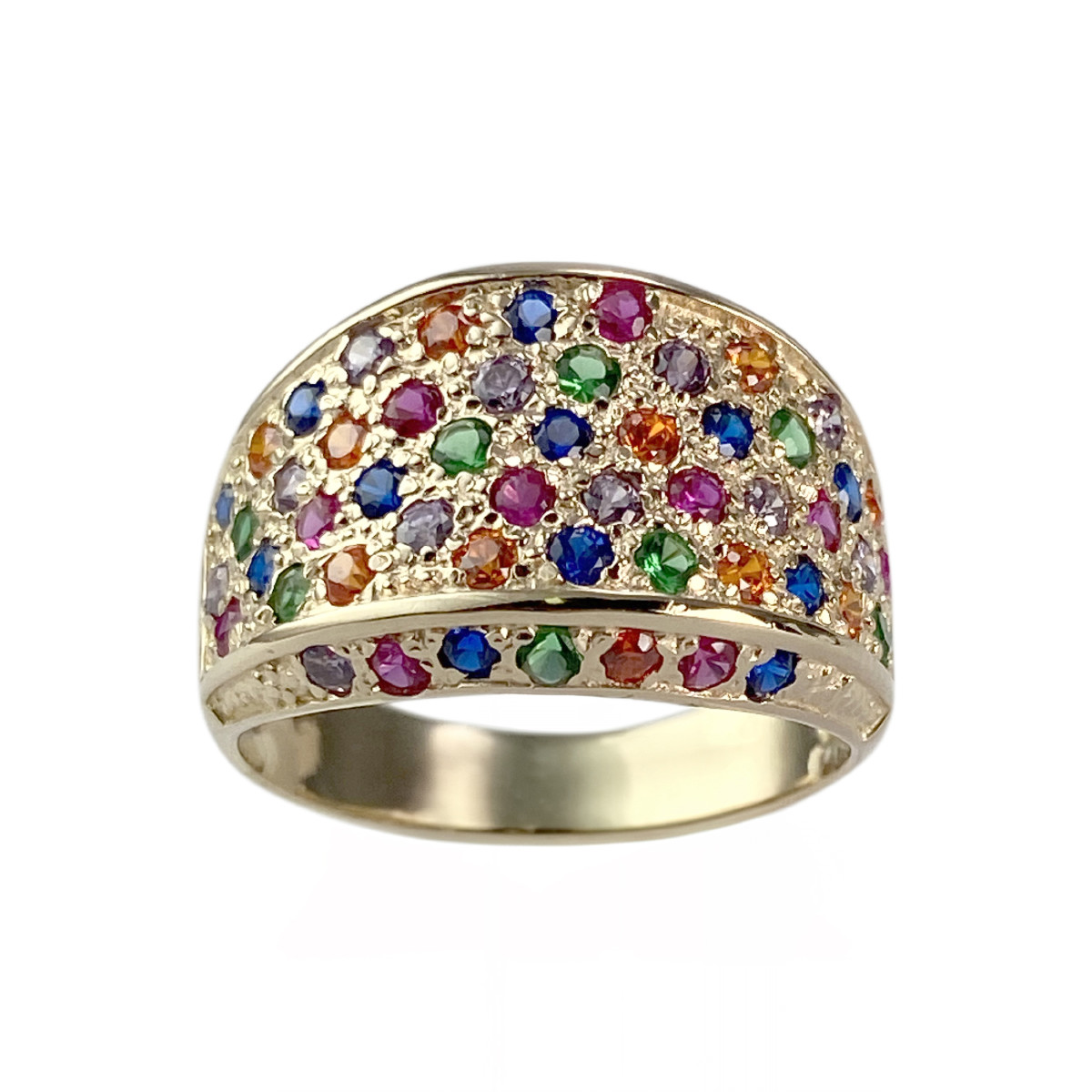 Bague d'occasion or 585 jaune pierres synthétiques