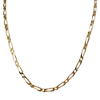 Chaîne d'occasion or 750 jaune maille cheval alternée 51,5 cm