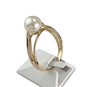 Bague d'occasion or 750 jaune perle de culture
