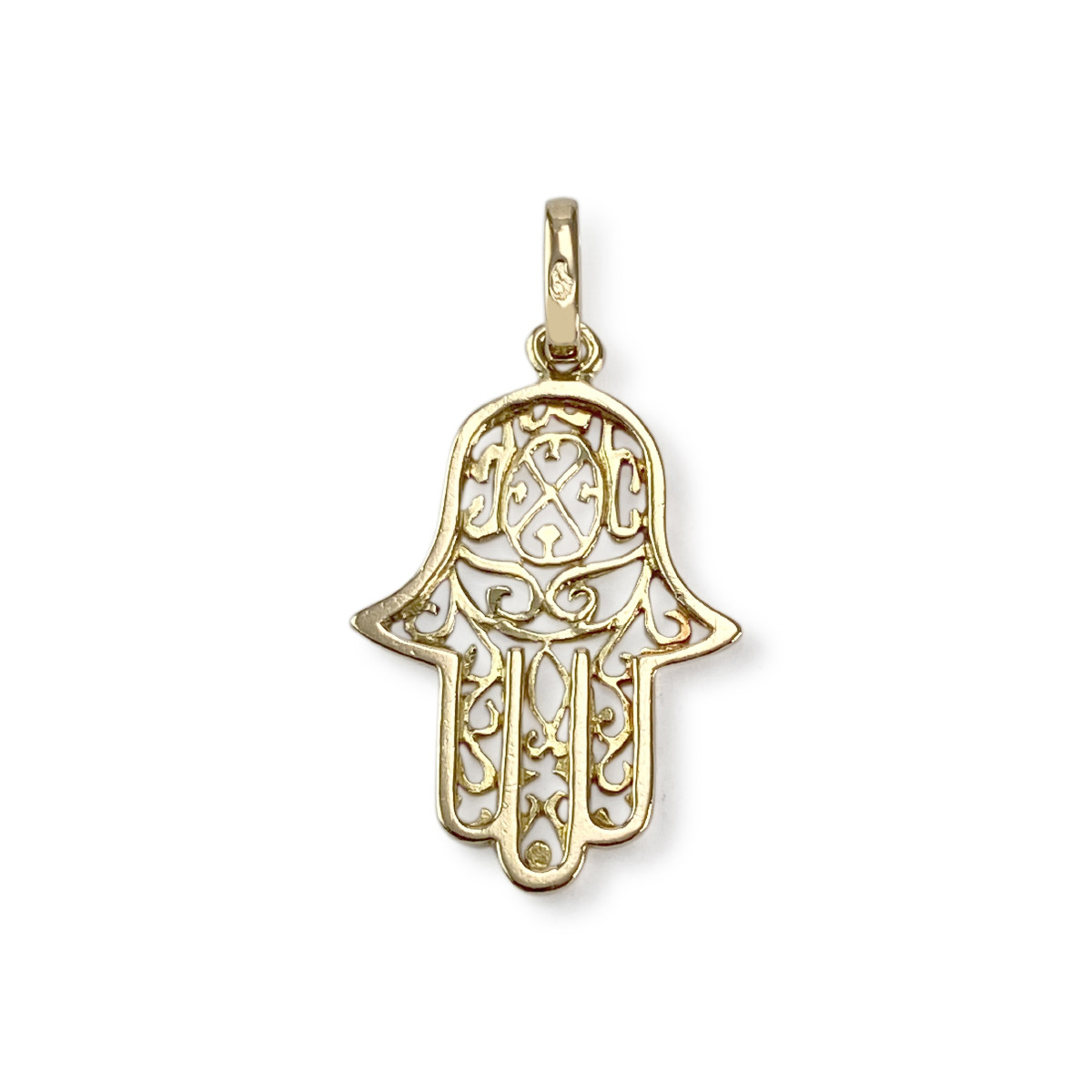 Pendentif main de Fatma d'occasion or 750 jaune - vue 2