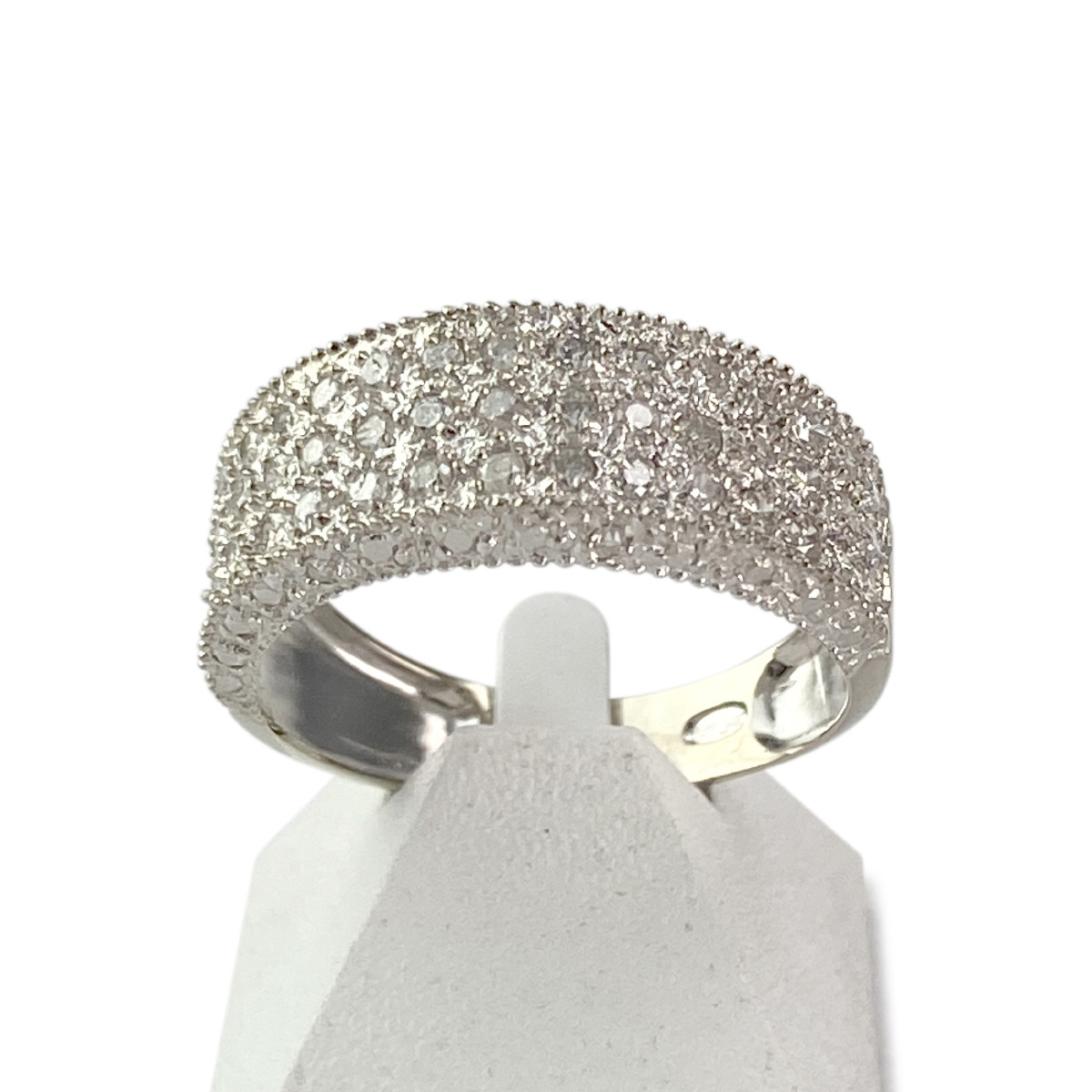 BAGUE d'occasion or 750 blanc diamants