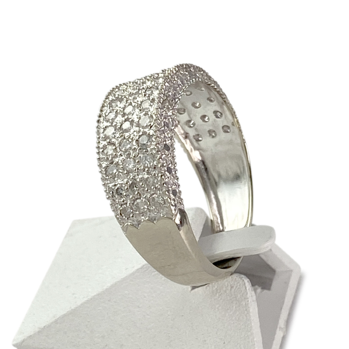 BAGUE d'occasion or 750 blanc diamants - vue 2