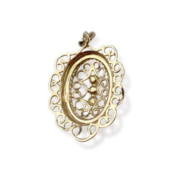 Pendentif d'occasion or 750 jaune turquoises reconstituées