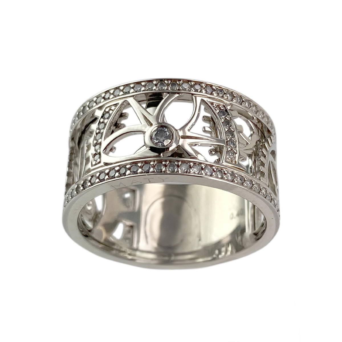 Bague Vesontio d'occasion or 750 blanc diamants