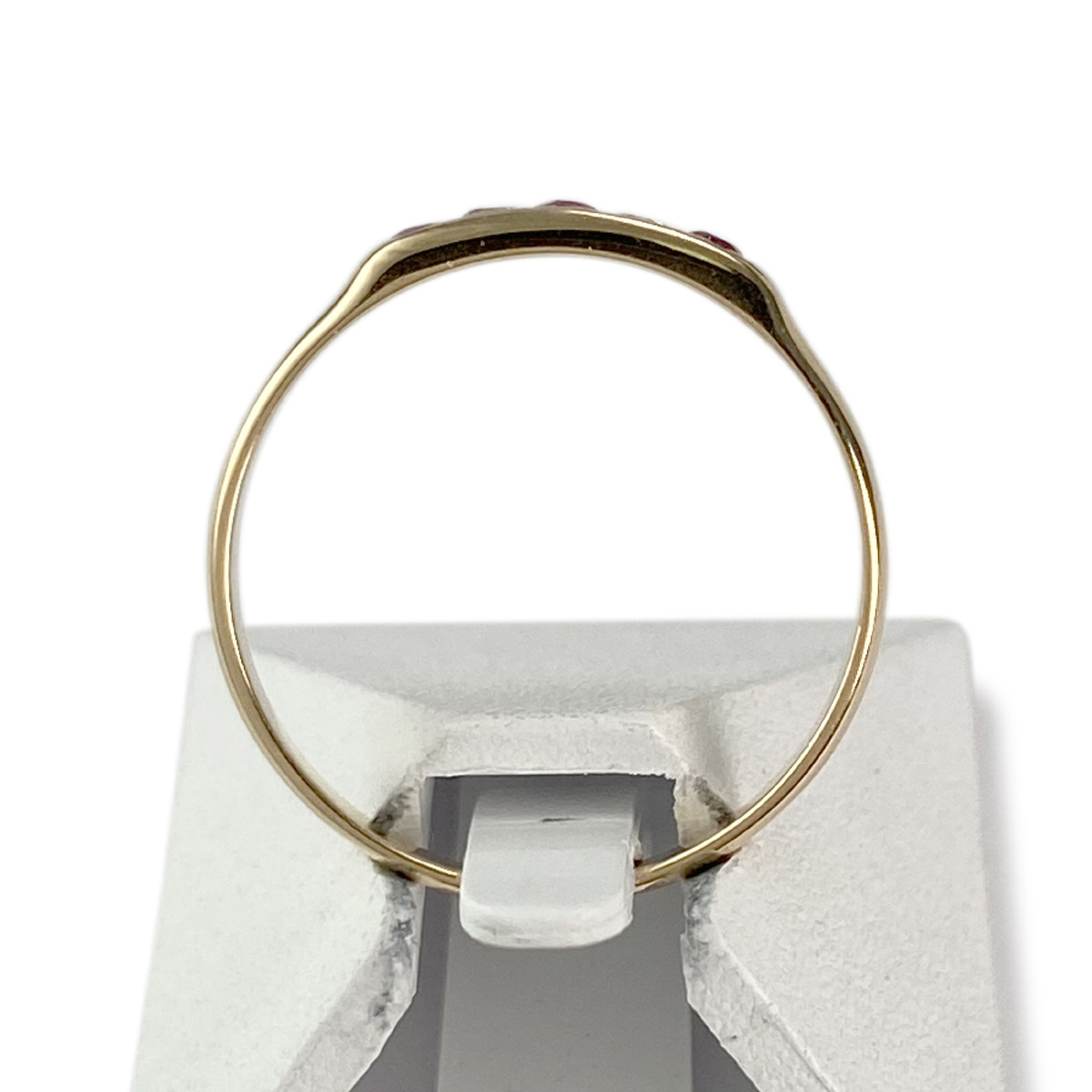 Bague d'occasion or 750 jaune rubis diamant - vue 3
