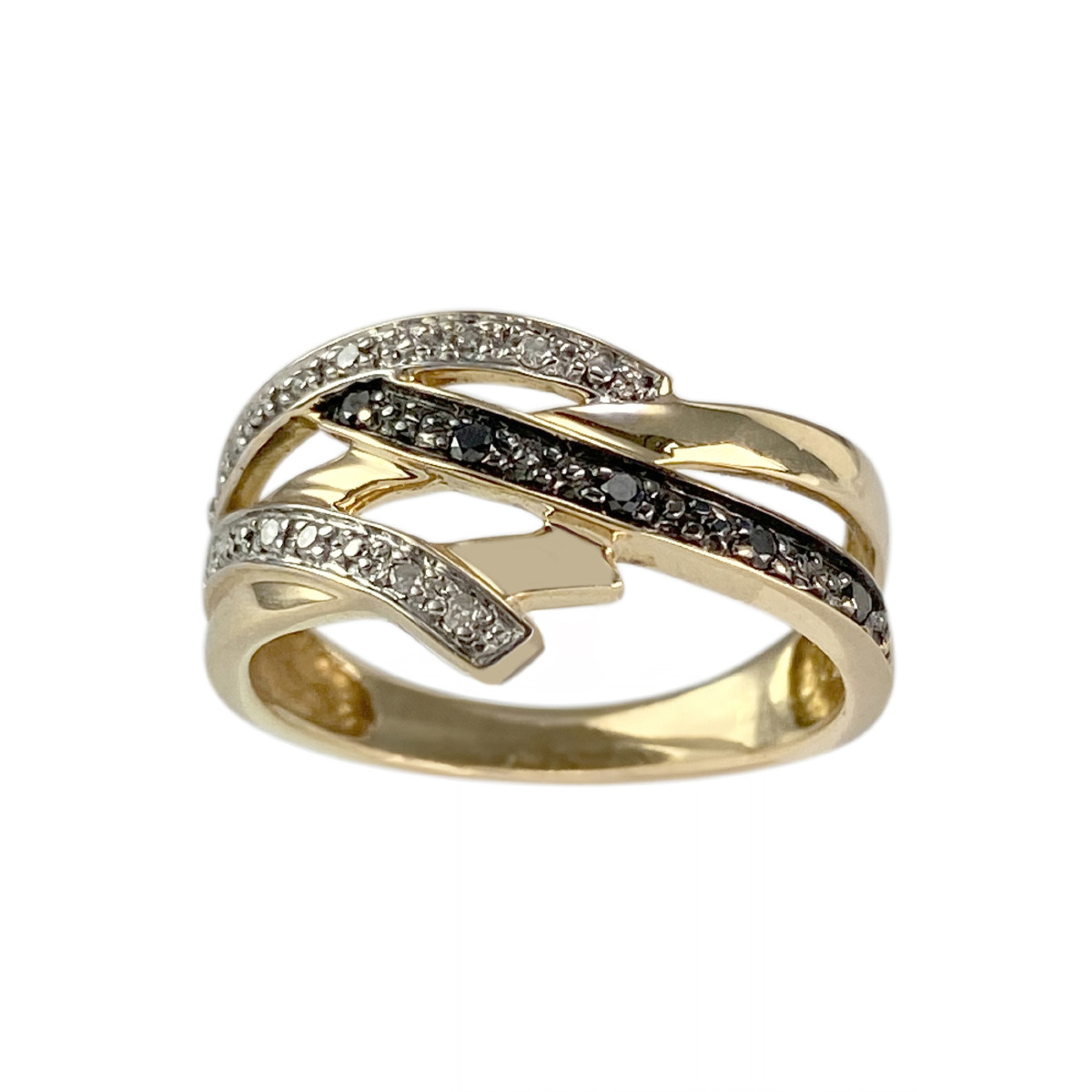 Bague d'occasion or 750 jaune diamant diamant noir