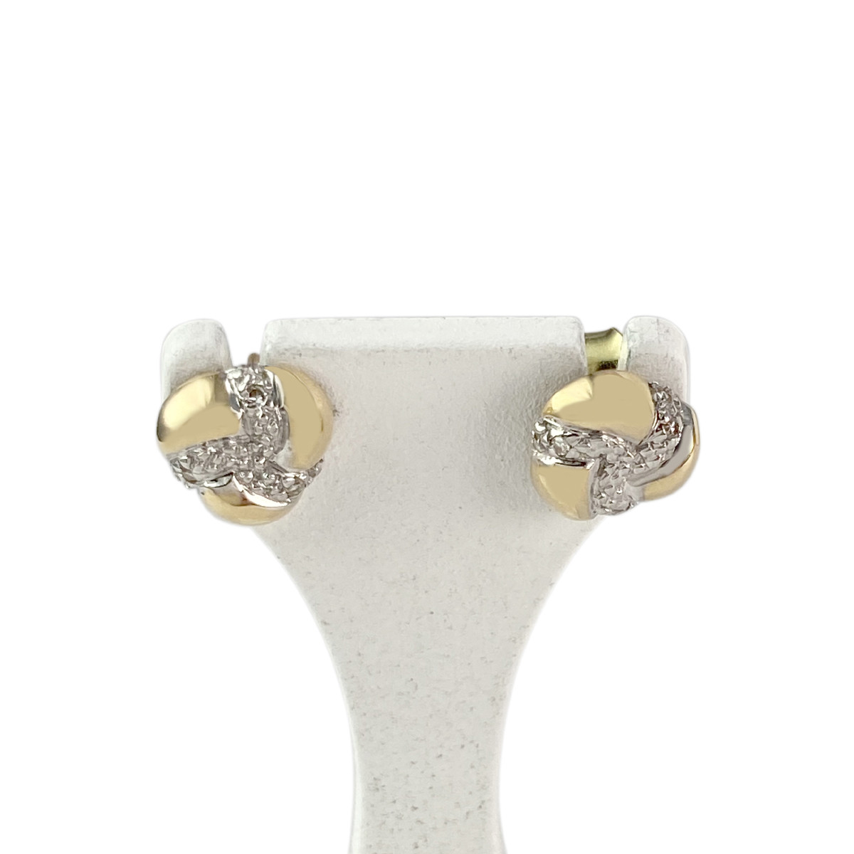 Boucles d'oreilles d'occasion or 750 jaune diamant