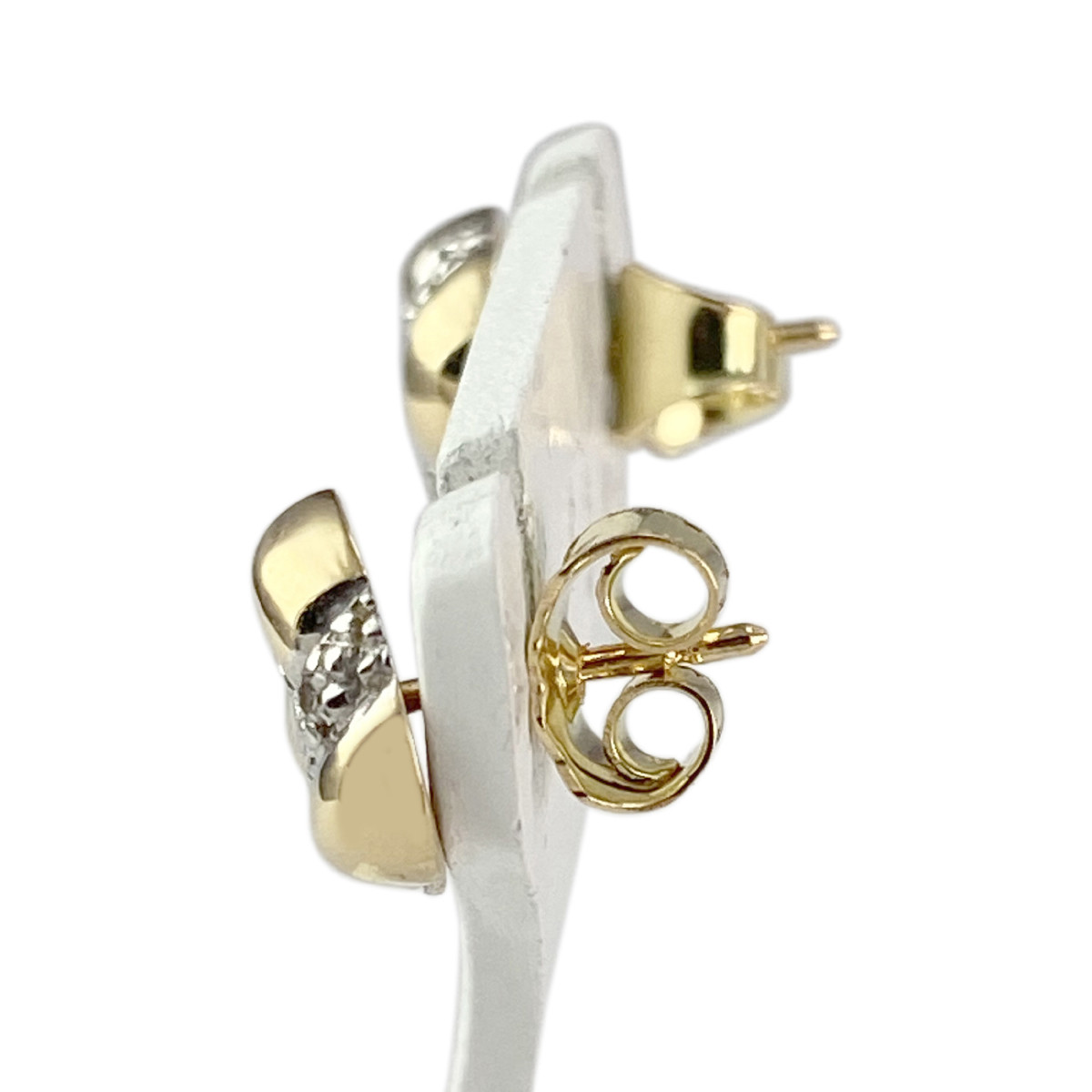 Boucles d'oreilles d'occasion or 750 jaune diamant - vue 2