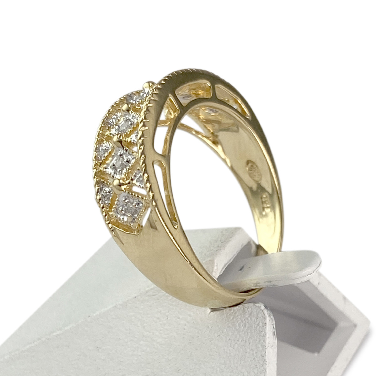 Bague d'occasion or 750 jaune diamant - vue 2