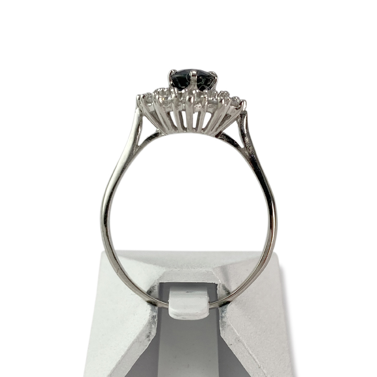 Bague d'occasion or 750 jaune saphir diamant - vue 3