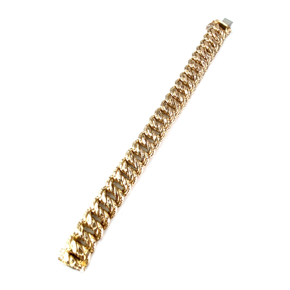 Bracelet souple d'occasion or 750 jaune maille americaine - vue 2
