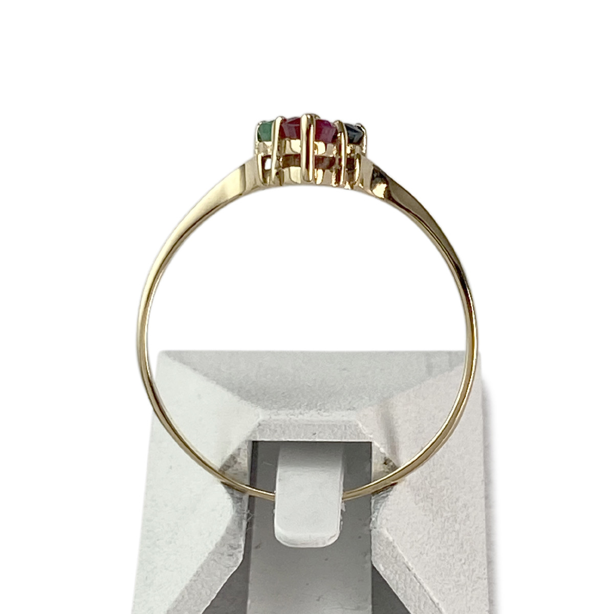 Bague d'occasion or 750 jaune rubis saphir emeraude - vue 3