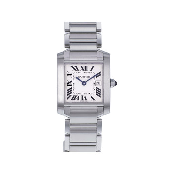 Montre d'occasion CARTIER Tank femme quartz bracelet acier