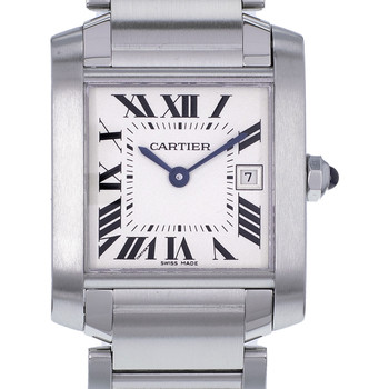 Montre d'occasion CARTIER Tank femme quartz bracelet acier